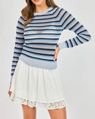 Blue Multi $|& Sadie & Sage Juliet Stripe Sweater - VOF Detail