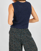 Navy $|& Sadie & Sage Tegan Sweater Vest - Hanger Side