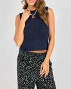 Navy $|& Sadie & Sage Tegan Sweater Vest - VOF Detail
