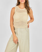 Taupe Ivory $|& Sadie & Sage Isabella Sweater Tank - Hanger Detail