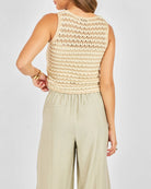 Taupe Ivory $|& Sadie & Sage Isabella Sweater Tank - Hanger Side