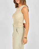 Taupe Ivory $|& Sadie & Sage Isabella Sweater Tank - Hanger Front