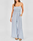 Blue $|& Sadie & Sage Garden Sun Smocked Jumpsuit - VOF Detail