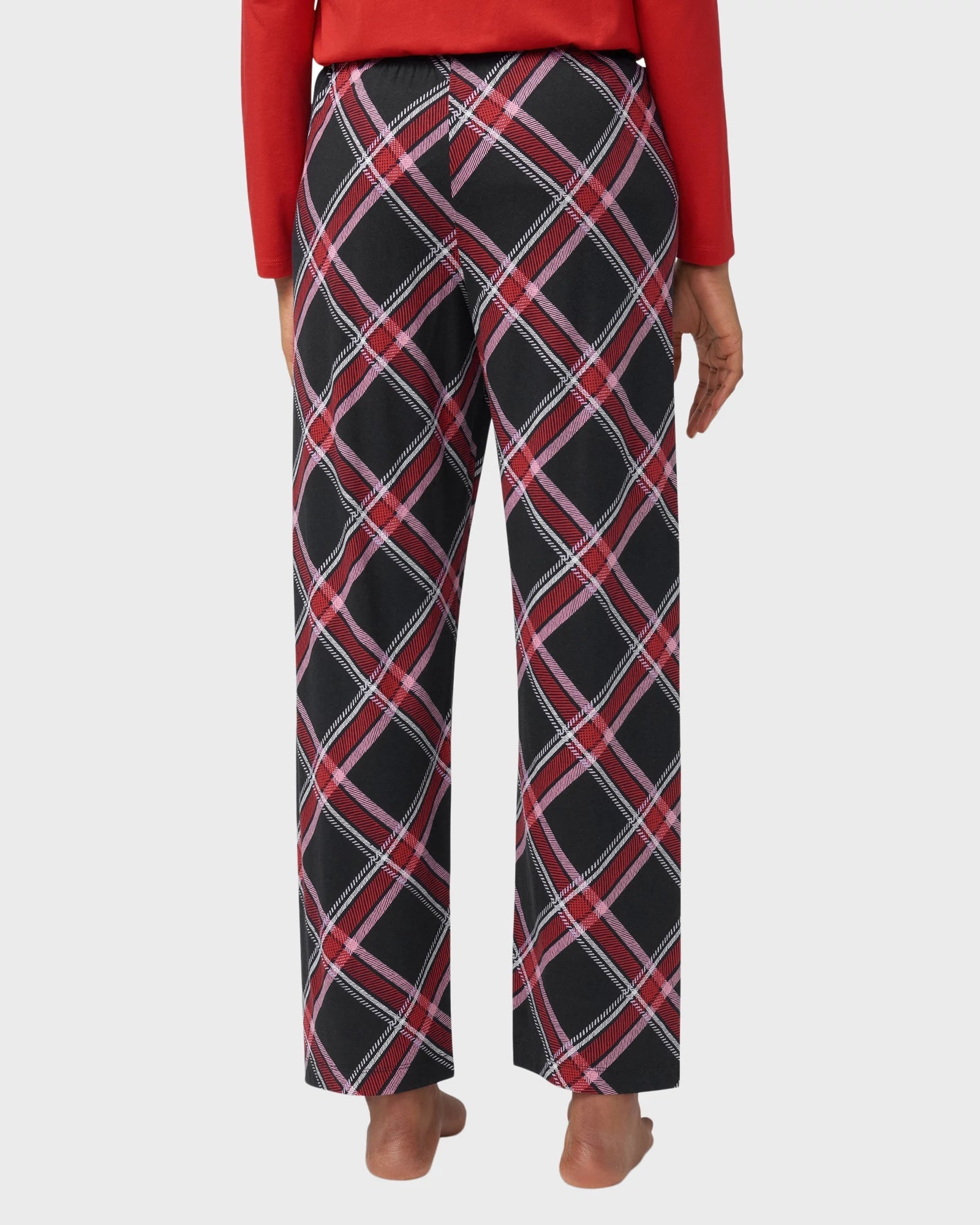 Black $|& HUE Perfect Plaid PJ Pant - Hanger Side