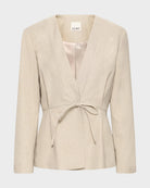 Tree House Melange $|& ICHI Estipo Tie Front Blazer - VOF Detail
