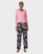 Black $|& HUE Wonderful Winter Floral PJ Pant - VOF Detail