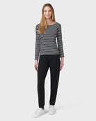 Black $|& HUE Solid Basics Lounge Pant - VOF Detail