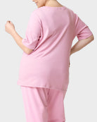 Zephyr $|& HUE Elbow Sleeve U-Neck Lounge Tee - Hanger Side