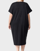 Black $|& HUE Short Sleeve Lounge T-Shirt Daygown - Hanger Side