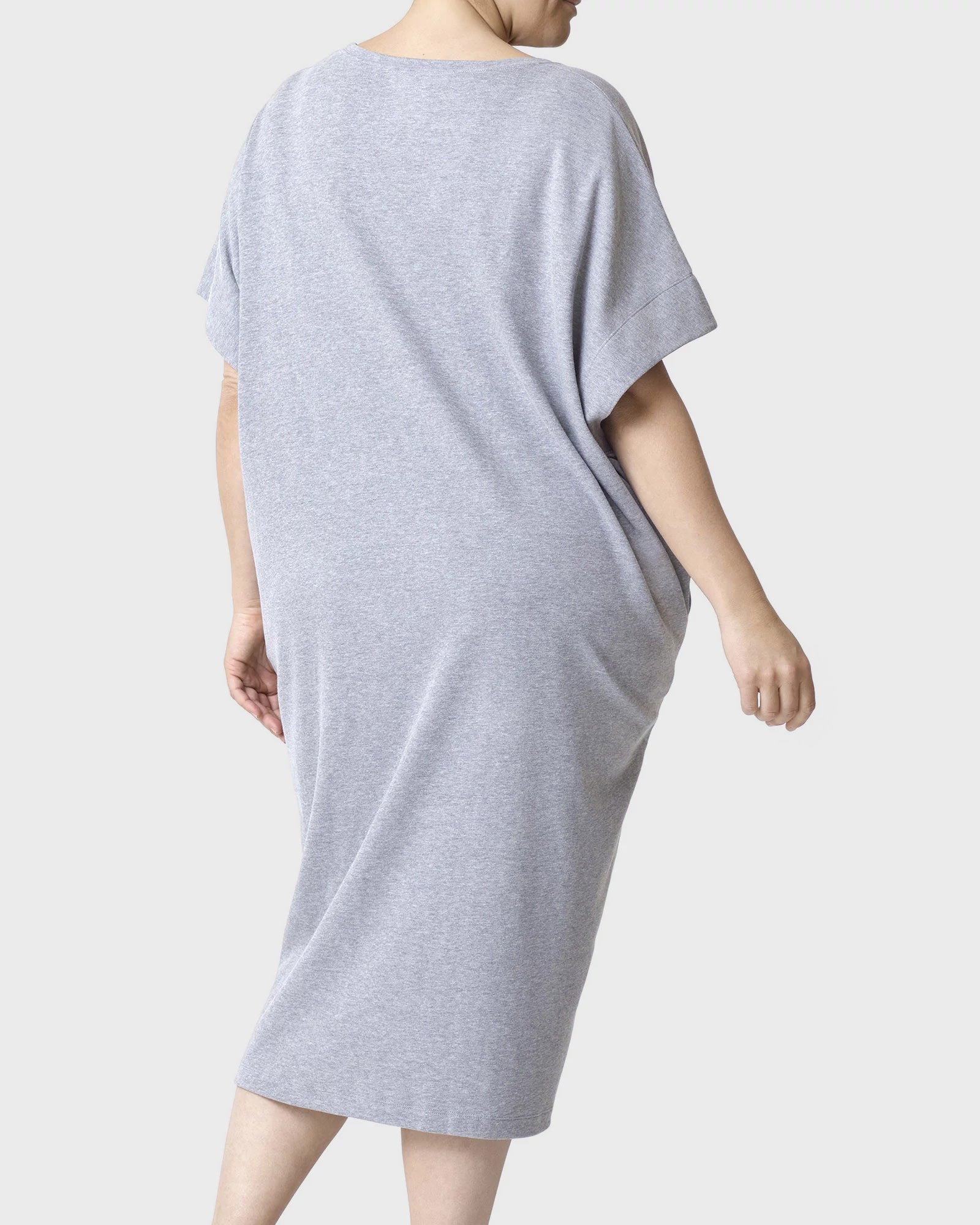 Medium Heather Grey $|& HUE Short Sleeve Lounge T-Shirt Daygown - Hanger Side