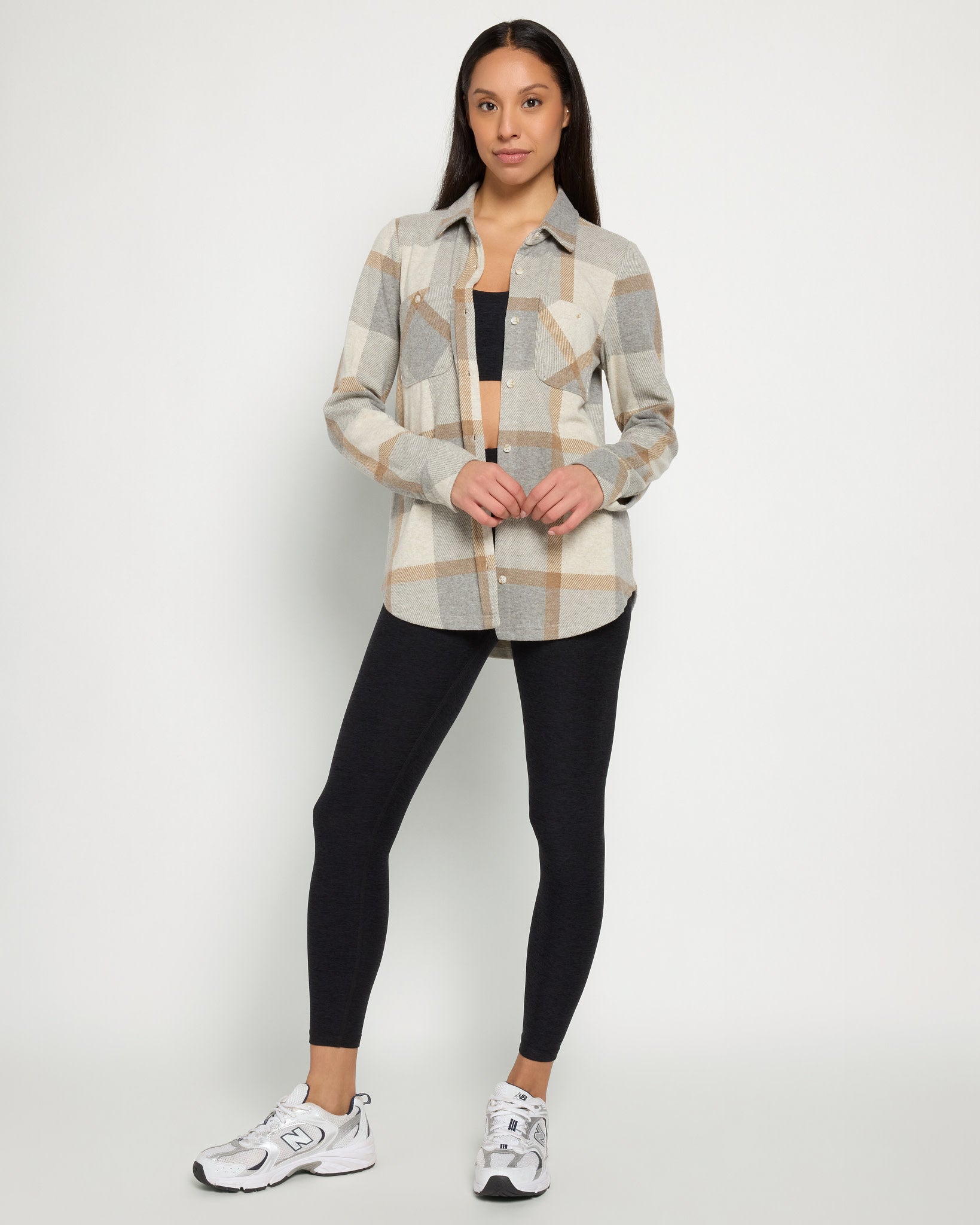 Grey Brown $|& Thread & Supply Lewis Plaid Shirt - UGC On Fig