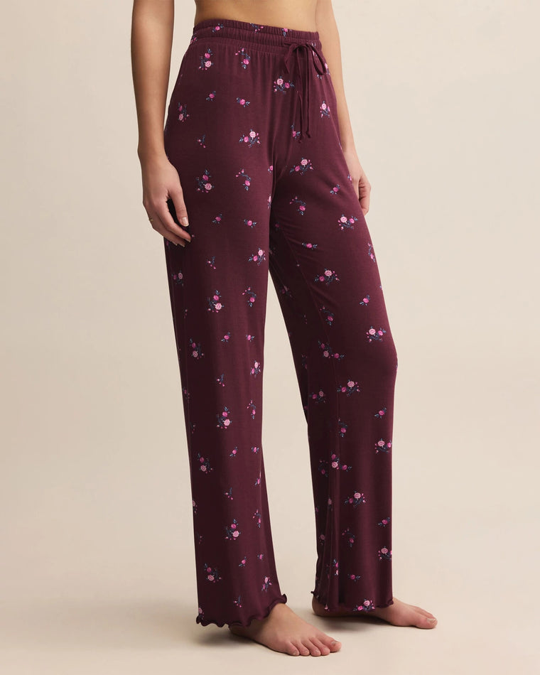 Merlot $|& Z Supply Lounge At Ease Ditsy Pant - Hanger Front