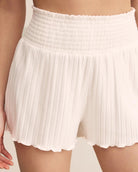 Vanilla Ice $|& Z Supply Dawn Smocked Ribbed Short - Hanger Back