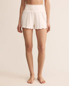 Vanilla Ice $|& Z Supply Dawn Smocked Ribbed Short - VOF Detail