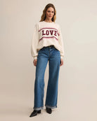 Vanilla Ice $|& Z Supply Lounge Oversized Love Sweatshirt - VOF Detail