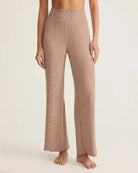 Iced Coffee $|& Z Supply Lounge Dawn Smocked Ribbed Pant - VOF Detail