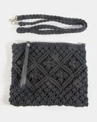 Black $|& Fame Accessories Convertible Crochet Crossbody/Clutch - VOF Detail