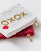 White/Red $|& Fame Accessories Beaded Coin Purse - Set of 2