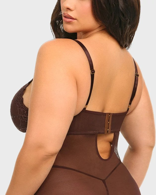 Puce $|& Oh La La Cheri Valentine Babydoll Set with G-String - Hanger Side