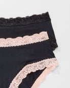Black/Black Seashell 2 Pack $|& Fleur't Iconic High Waist Boyshort
