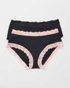 Black/Black Seashell 2 Pack $|& Fleur't Iconic High Waist Boyshort - Hanger Detail
