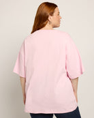 Pink $|& Baevely Happy Holidays Graphic Boyfriend Tee - SOF Back