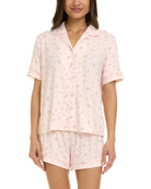 Daisy Ditsy Light Pink $|& flora Brenna Printed Knit Notch Collar 3 Piece Set - VOF Detail