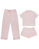 Daisy Ditsy Light Pink $|& flora Brenna Printed Knit Notch Collar 3 Piece Set - Hanger Back