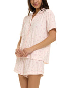 Daisy Ditsy Light Pink $|& flora Brenna Printed Knit Notch Collar 3 Piece Set - Hanger Front
