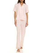 Daisy Ditsy Light Pink $|& flora Brenna Printed Knit Notch Collar 3 Piece Set - VOF Detail