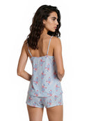Light Blue Floral Embroidery $|& flora Stacy 4 Piece Set - Hanger Side