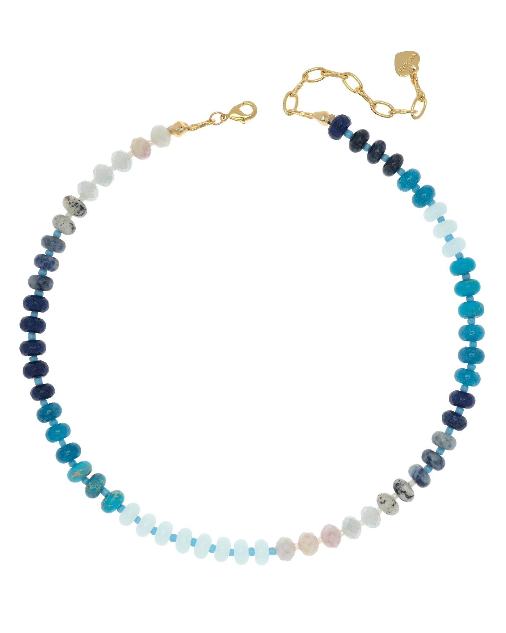 Blue Mix $|& Nakamol Beaded Gemstone Collar Necklace - VOF Detail