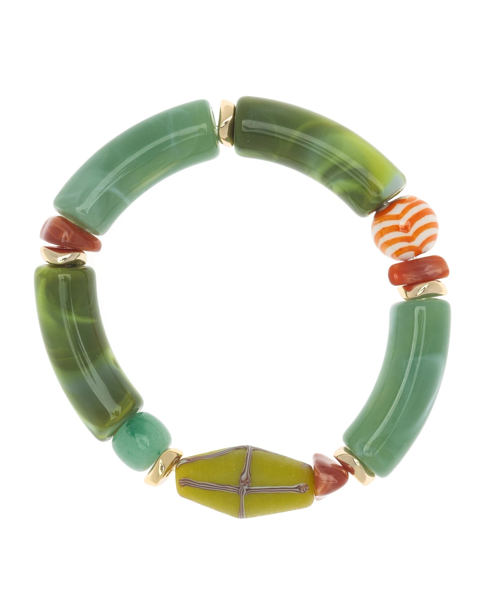 Green $|& Nakamol Statement Stretch Bracelet - VOF Detail
