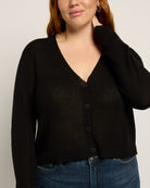 Black $|& Max Studio Linen Blend Sweater - SOF Full Front