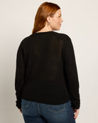Black $|& Max Studio Linen Blend Sweater - SOF Back