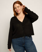 Black $|& Max Studio Linen Blend Sweater - SOF Front