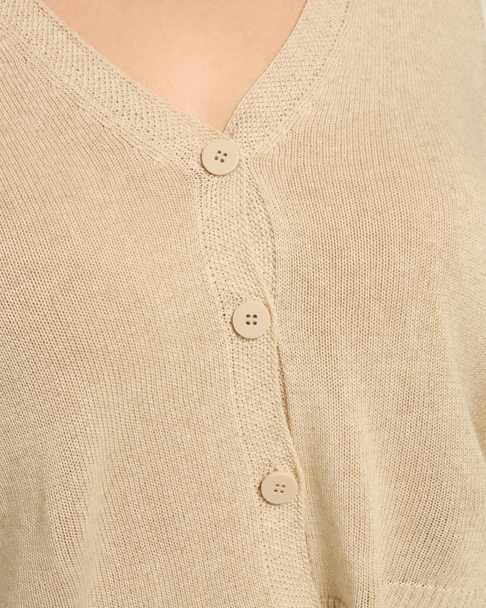 Oyster $|& Max Studio Linen Blend Sweater - SOF Full Front
