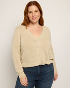 Oyster $|& Max Studio Linen Blend Sweater - SOF Front