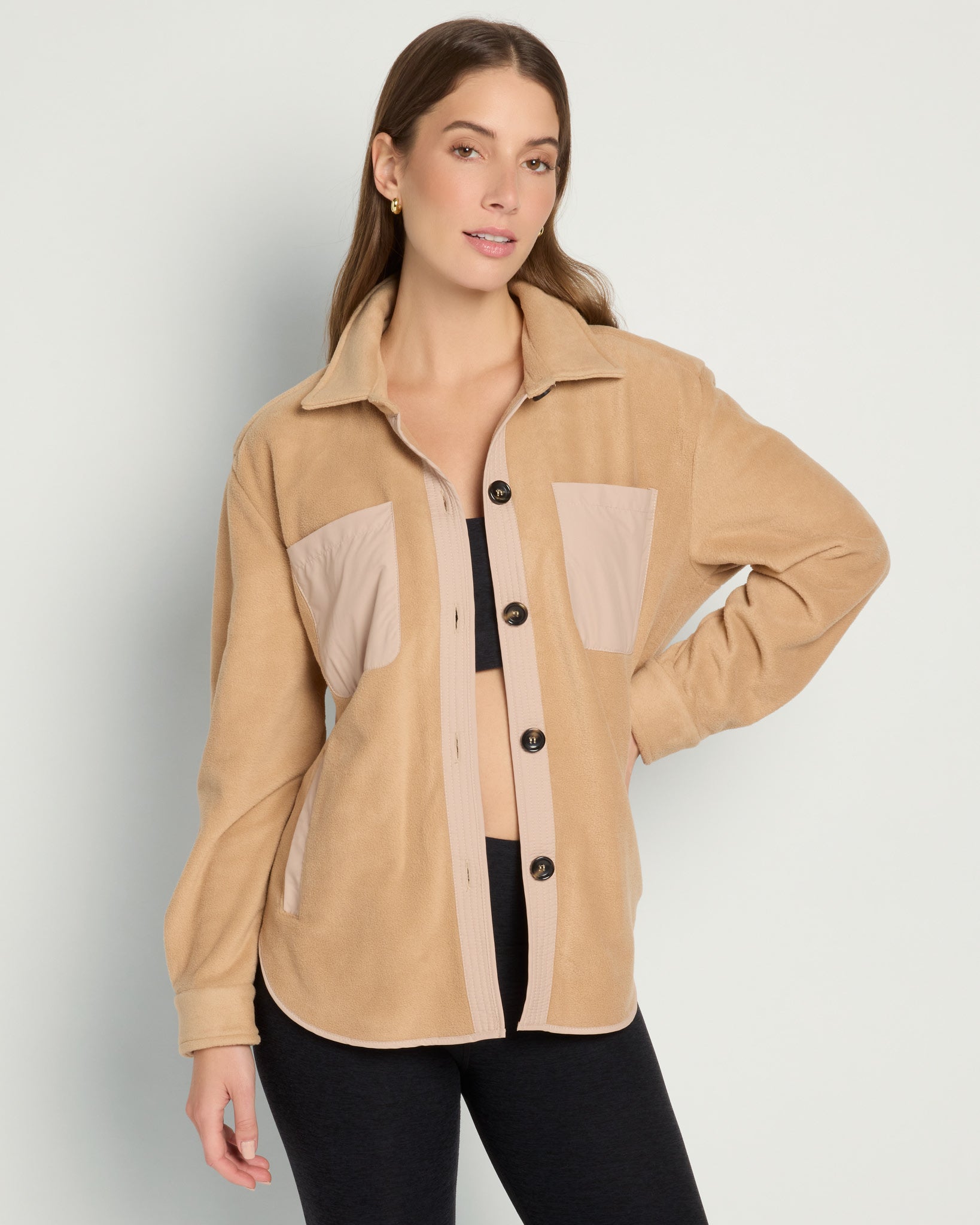 Dusk $|& Herizon Getaway Sherpa Shacket - SOF Front