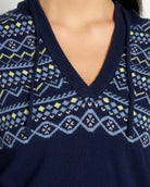 Mariner Midnight $|& Herizon Georgia Half Zip Hooded Sweater - SOF Full Front