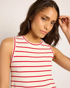Ivory Red $|& Thread & Supply Euclid Stripe Tank - SOF Full Front