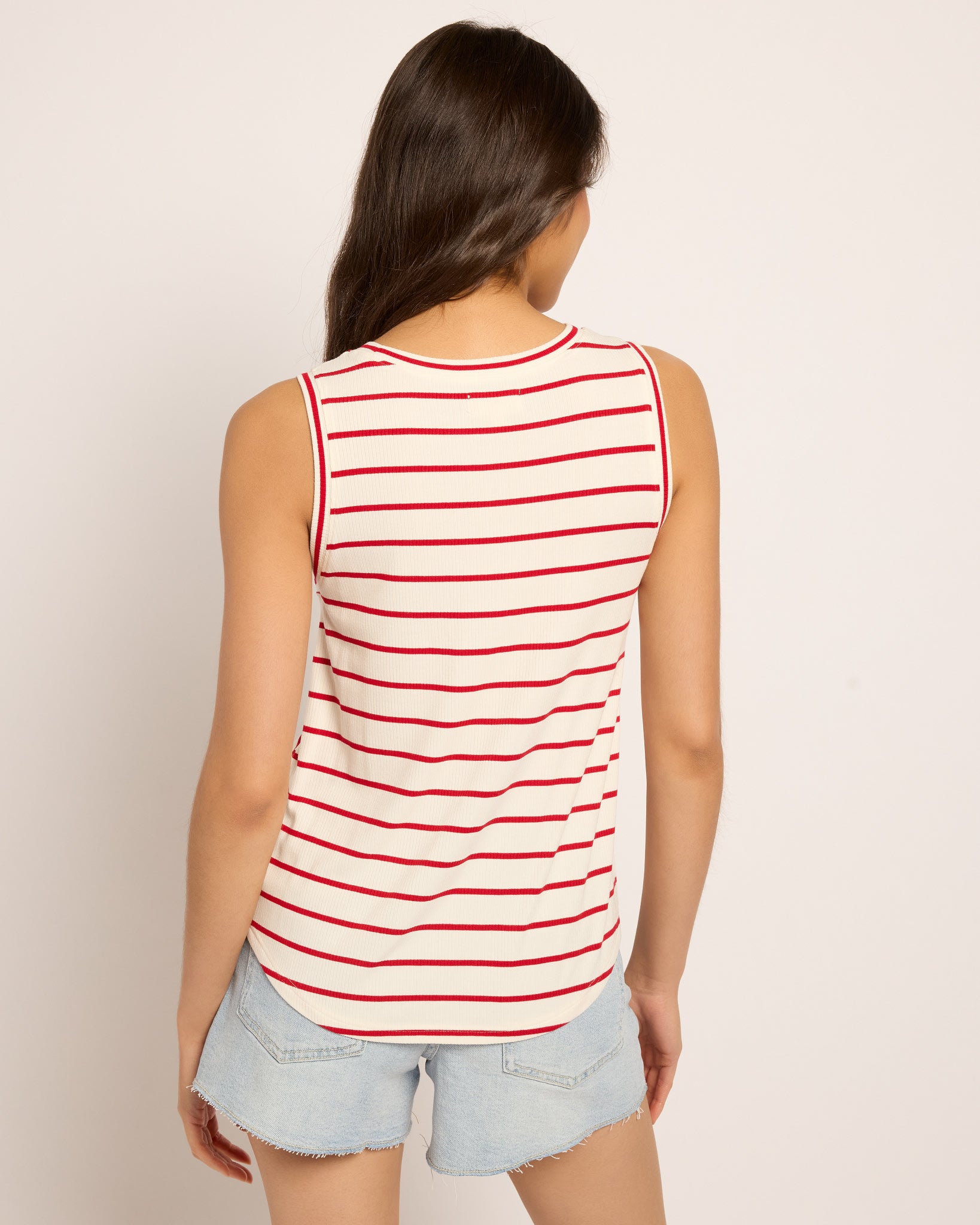 Ivory Red $|& Thread & Supply Euclid Stripe Tank - SOF Back