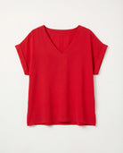 Red $|& Bobeau Relaxed V-Neck Top - Hanger Detail