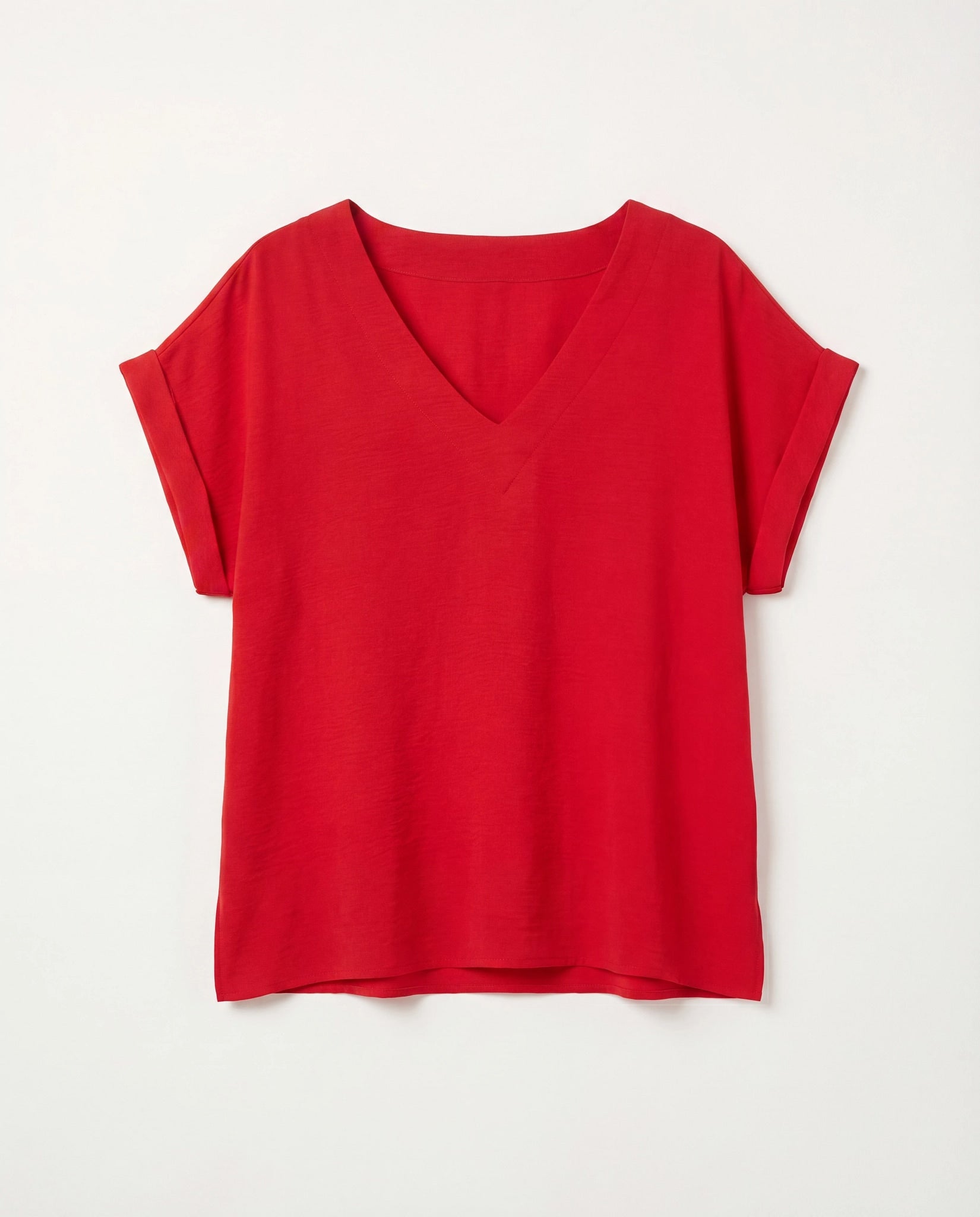 Red $|& Bobeau Relaxed V-Neck Top - Hanger Detail