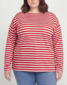 Ivory/Urban Red $|& Bobeau French Bateau Butter Top - VOF Detail