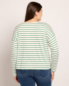 Ivory/Amazon Green $|& Bobeau French Bateau Butter Top - SOF Back