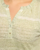 Light Olive Combo $|& Bobeau Striped Caty Button Up Top - SOF Full Front