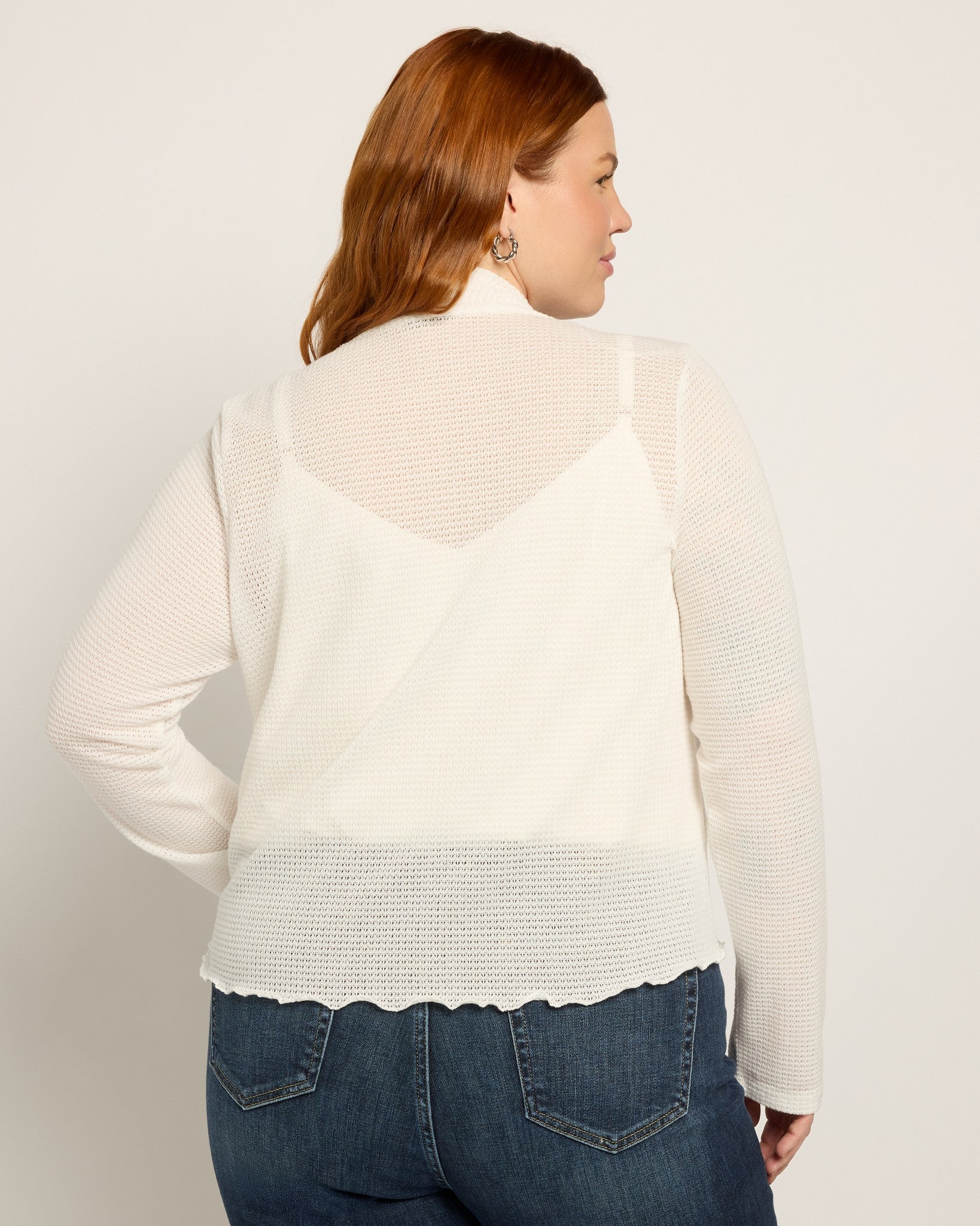 White $|& Bobeau Tie Front Cardigan - SOF Back