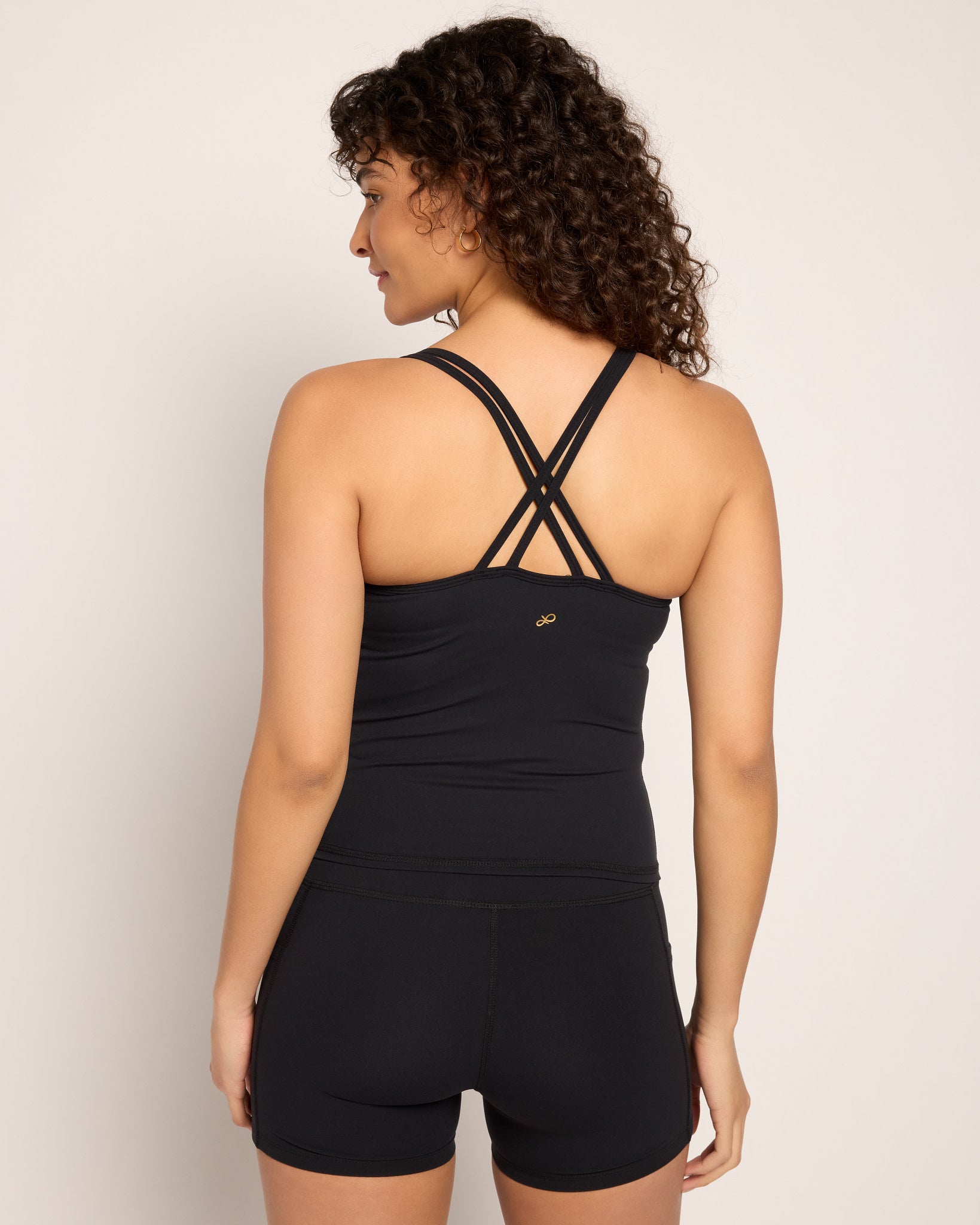 Black $|& Interval Cloudlight Nimble Long Crop Tank - SOF Back