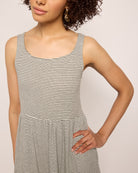 Ivory/Black $|& SEAS Surf Tiered Dress - SOF Full Front